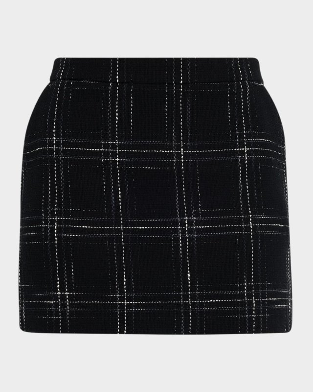 Kendra Tweed Windowpane Mini Skirt
